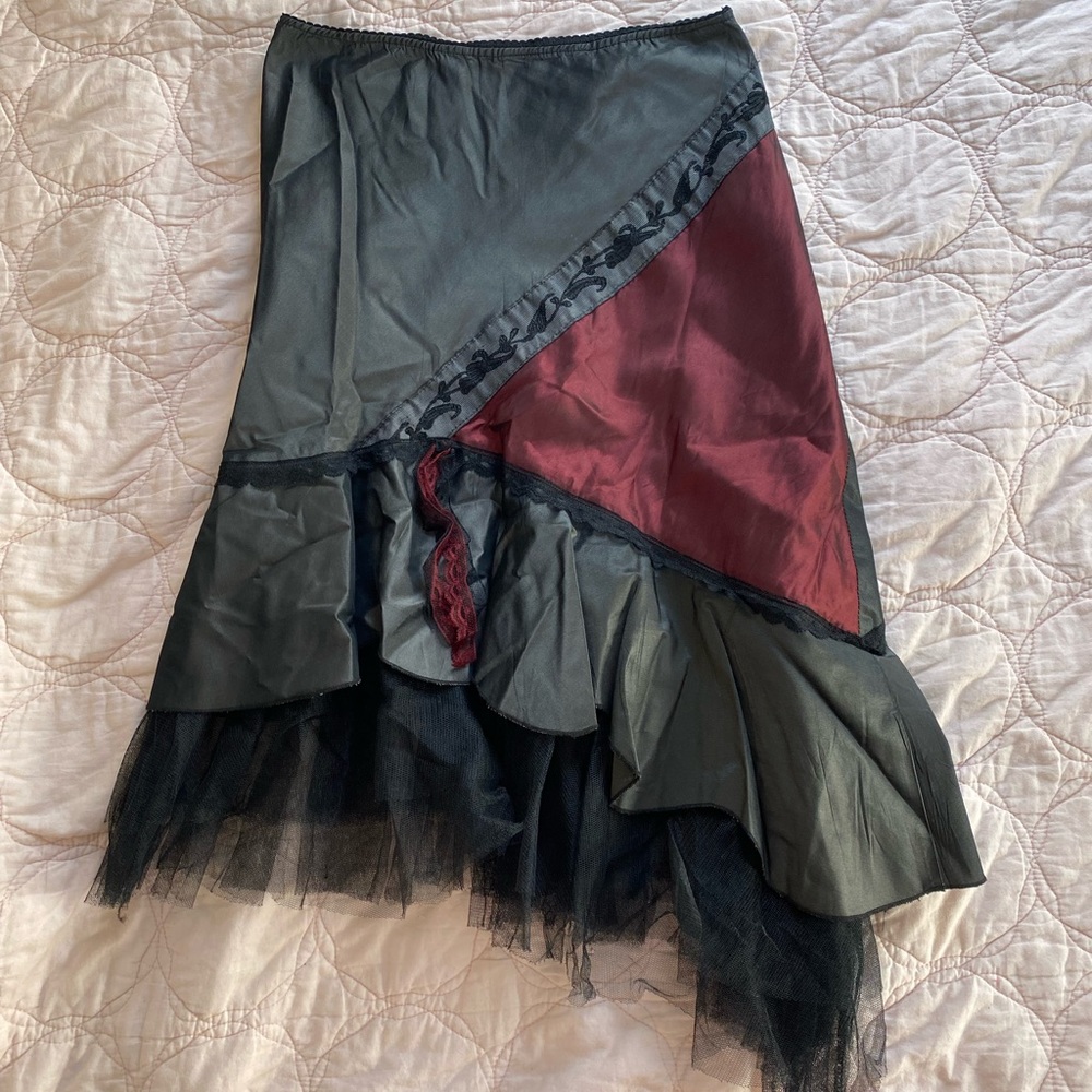 Black & Red Asymmetrical Skirt
